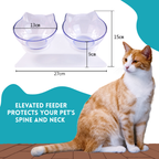 Cat Shaped Elevated Double Bowl
