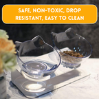 Cat Shaped Elevated Double Bowl