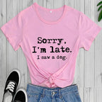 Dog Lover Letter Print T-Shirt