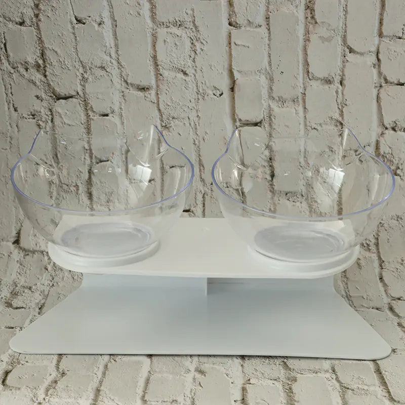 Cat Shaped Elevated Double Bowl