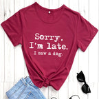 Dog Lover Letter Print T-Shirt
