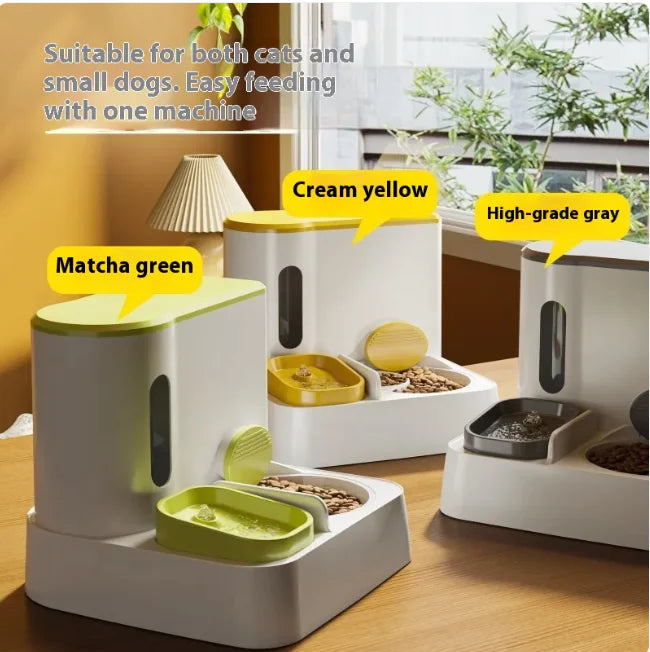 Automatic Feeder & Water Dispenser Dual Bowl