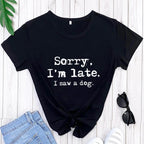 Dog Lover Letter Print T-Shirt