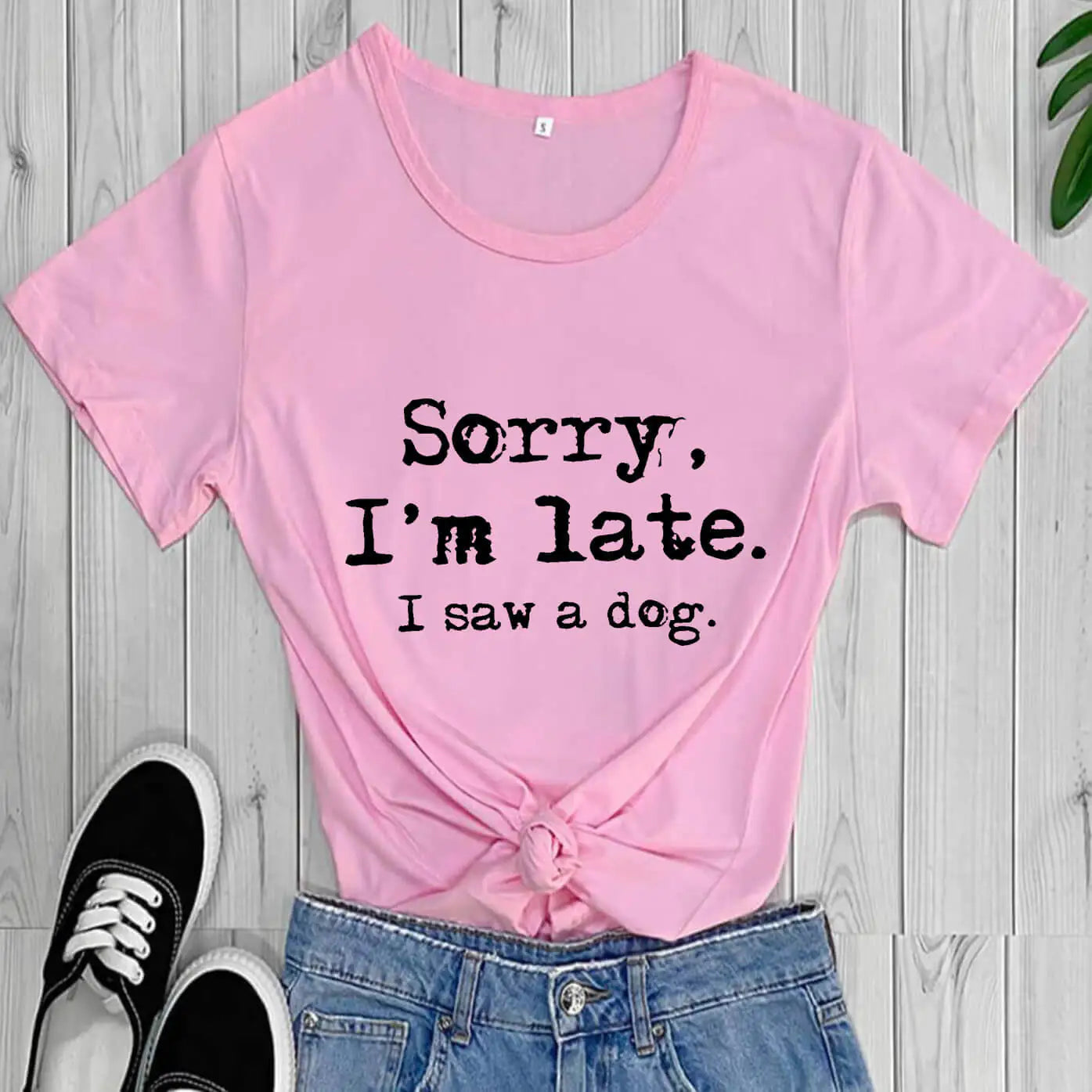 Dog Lover Letter Print T-Shirt